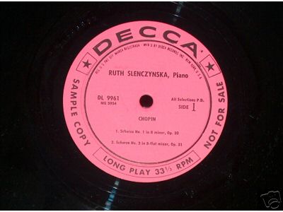 Ruth Slenczynska LP Decca Pink Label classical A