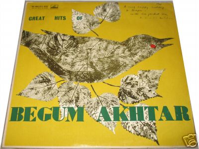 HMV2752 BEGUM AKHTAR Indian Classical 10" Vocal LP HEAR