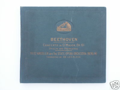 KREISLER, BLECH, BEETHOVEN, 6 RECORD CLASSICAL SET. A