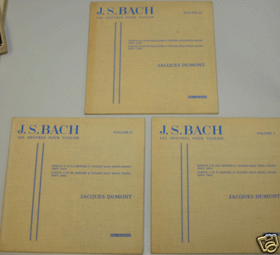 A Set of 3 Belvedere classical lp s Bach Jacques Dumont A