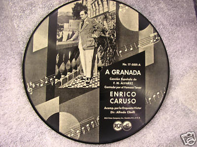 PICTURE DISC 78 ENRICO CARUSO '30s RCA Opera Classical A