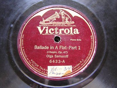 Victrola Classical 12&rdquo; 78 Piano Olga Samaroff/Chopin A