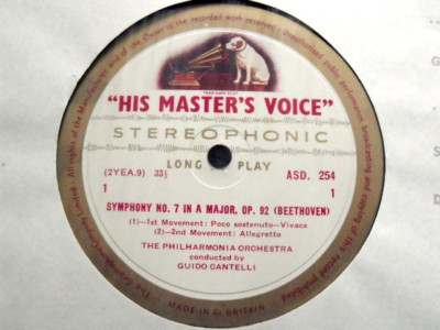 CLASSICAL-CANTELLI/BEETHOVEN-SYMPHONY No7-ASD 254 G/C A