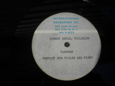 1955 Classical Test Pressing LP Robert Gerle Fantasy for Violin A