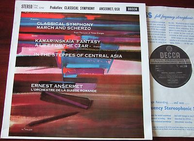 DECCA SXL 2292 ED 1 PROKOFIEV CLASSICAL SYMPH LP ANSERMET NM WB GR OR BORODIN A
