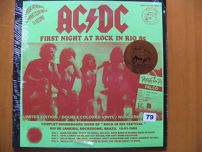 popsike.com - 2LP AC/DC - FIRST NIGHT AT ROCK IN RIO 85 ( COLORED VINYL ...