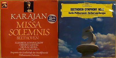 UK CLASSICAL 2 LP Lot: BEETHOVEN "MISSA SOLEMNIS" "SYMPHONY No. 5" von Karajan A