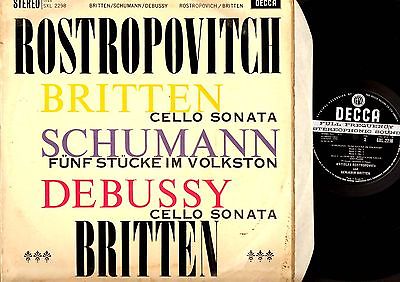 Classical LP Britten / Schumann / Debussy / Rostropovich W/B UK DECCA SXL 2298 A