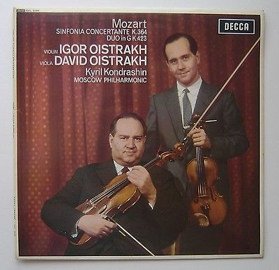 STEREO SXL 6088 DECCA MOZART OISTRAKH VIOLIN VIOLA CLASSICAL MUSIC RECORD ALBUM A