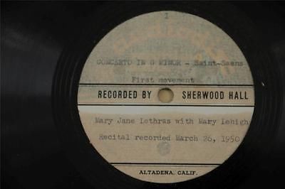 MARY JANE LOTHRAS Classical PIANO '50 Saint-Saens CONCERTO PRIVATE ACETATE HEAR A