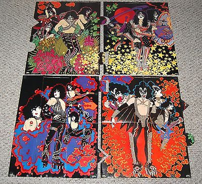 popsike.com - KISS Solo Album LP Insert 4pc Poster Mural Set 1978