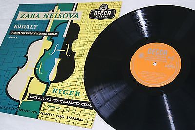 DECCA LXT 5252 KODALY REGER Rare UK Classical LP Zara Nelsova Solo Cello ED1 A