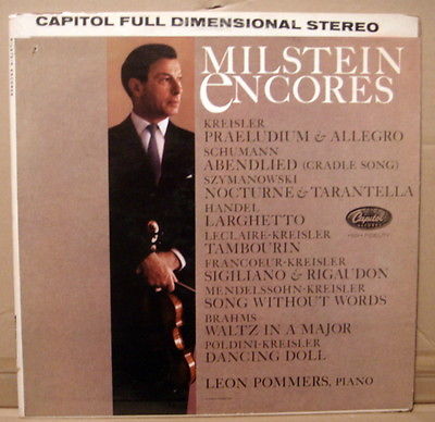 NATHAN MILSTEIN-ENCORES-ORIG CAPITOL 8536 STEREO SIDE LOGO-CLASSICAL VIOLIN LP A