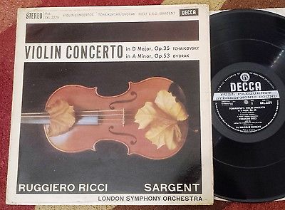 SXL 2279 Ed 1 WBG Tchaikovsky Dvorak Violin Conc Ricci Sargent Classical LP A