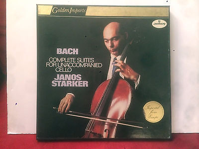 Janos Starker, "Bach" Suites Cello Classical Box LP Set Mercury Golden Imports A