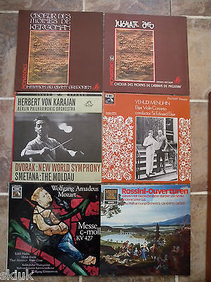 12x CLASSICAL LP's RARE MONASTRY KARAJAN MENUHIN MOZART ROSSINI CHOPIN SWAN LAKE A