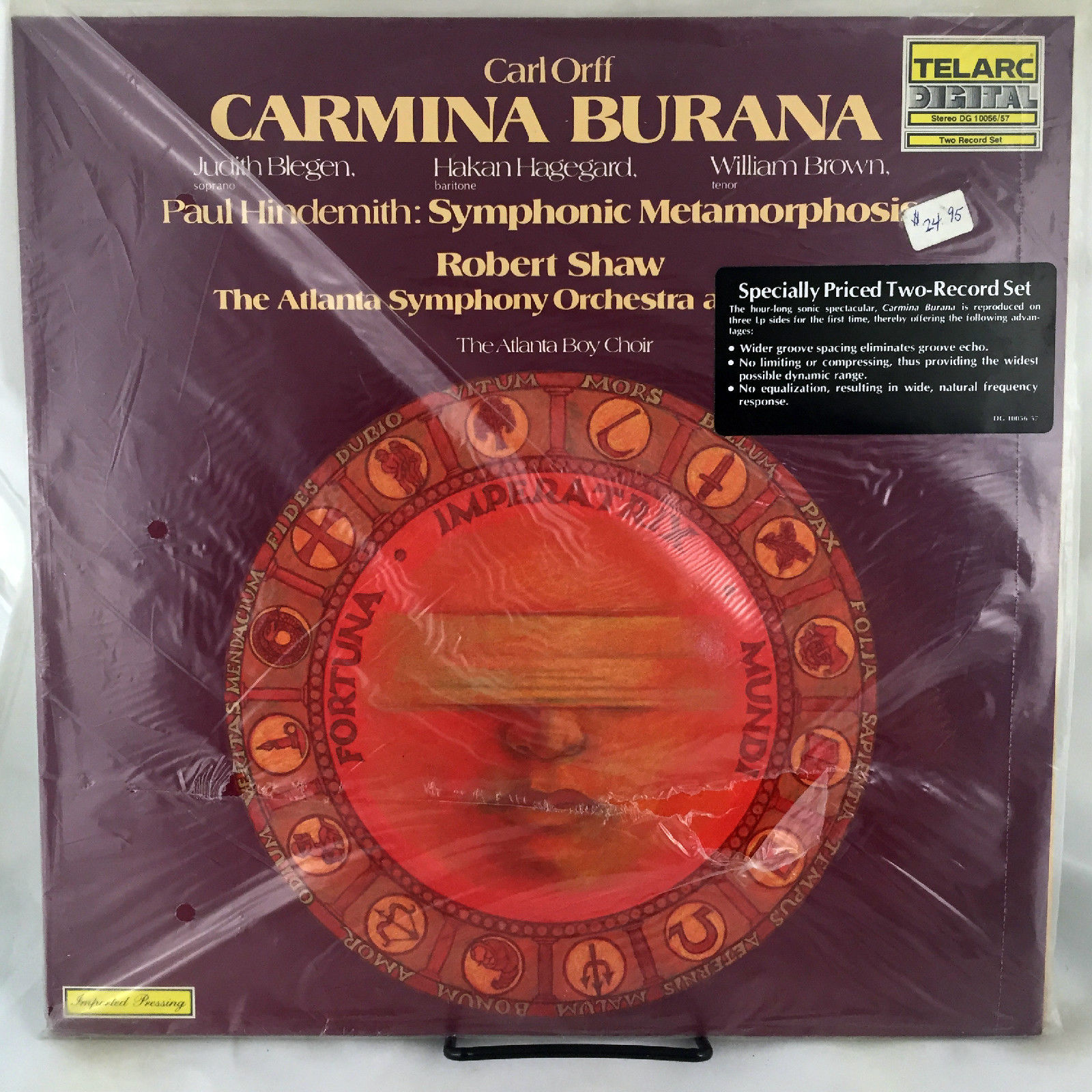 CARMINA BURANA CAR ORFF HINDERMITH ORIG 12" 33RPM 2LP Classical Telarc SEALED A
