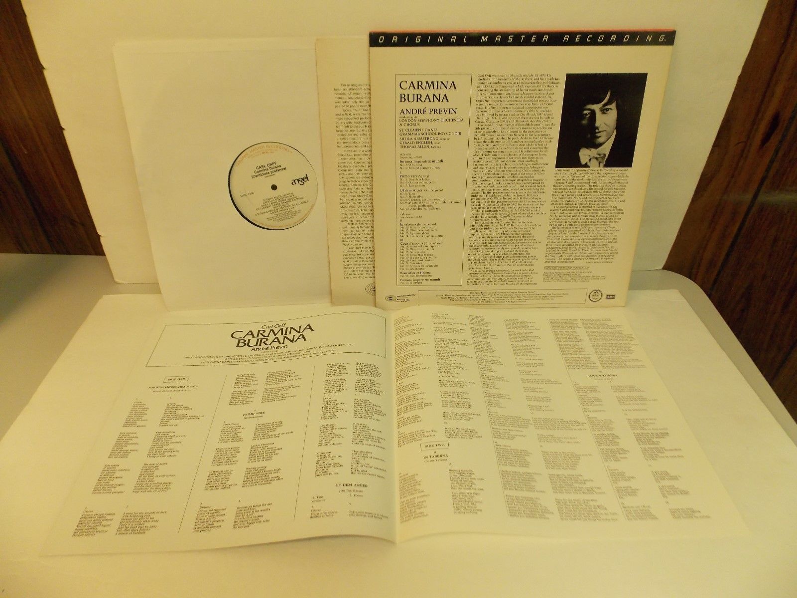 Carmina Burana Andre Previn MFSL Classical LP A