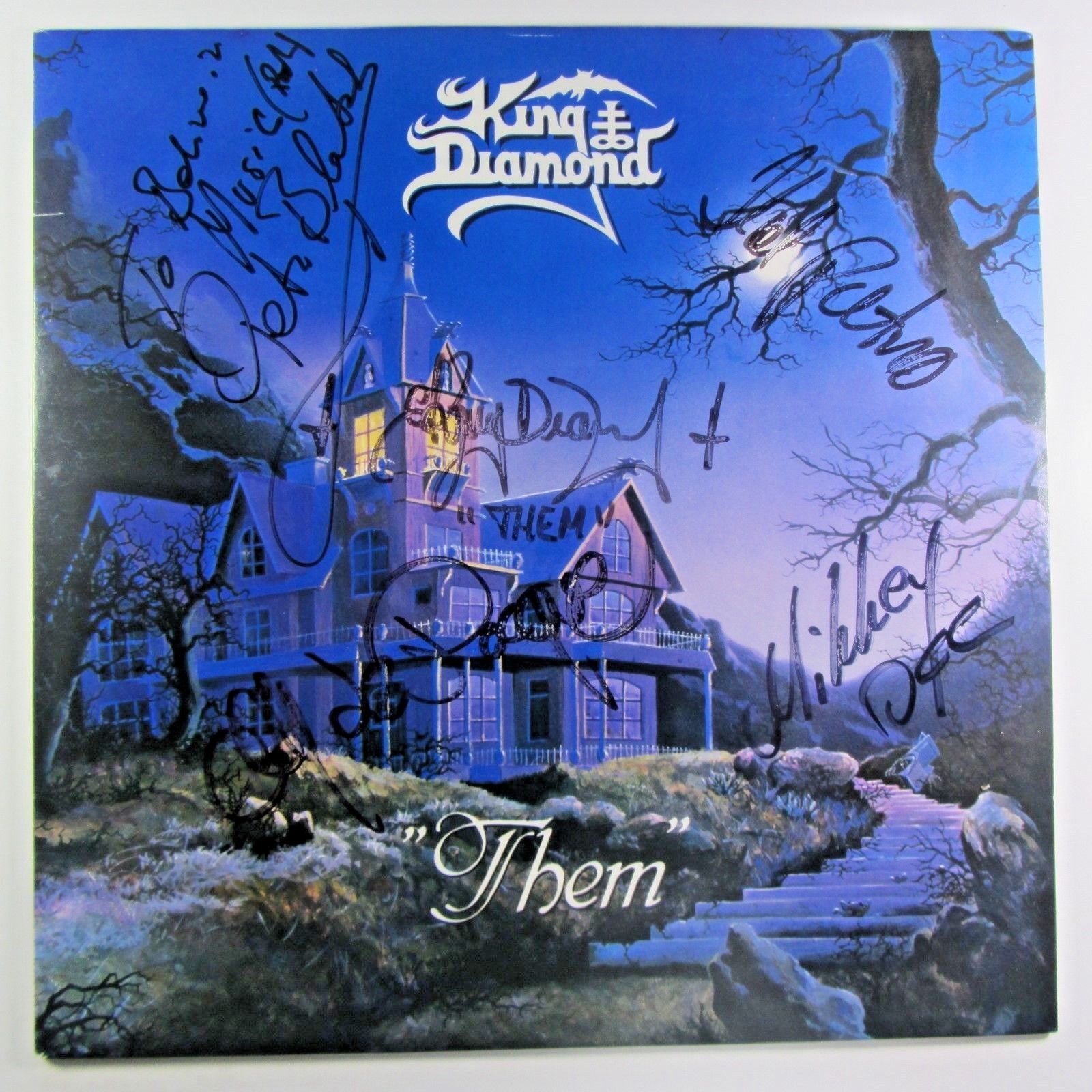 popsike.com - KING DIAMOND - THEM. BAND AUTOGRAPHED 1988 ROADRACER