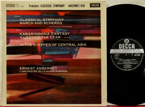 SXL 2292 WB ED1 Prokofiev Classical Symphony, Glinka, Borodin, Ansermet, OSR A