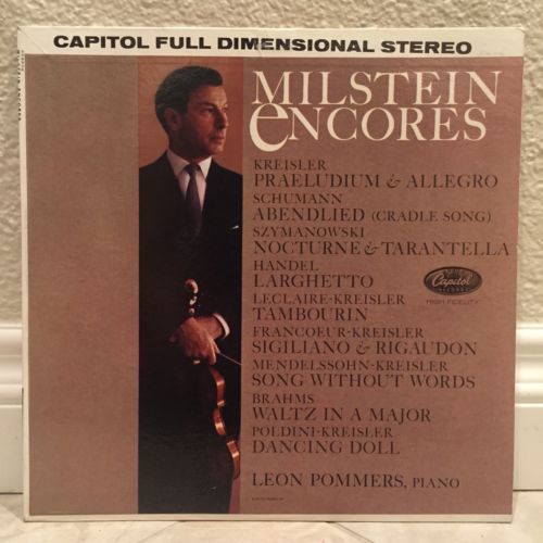 Nathan Milstein Encores W/ Leon Pommers LP SP 8536 N1/D5 Classical Violin FDS A