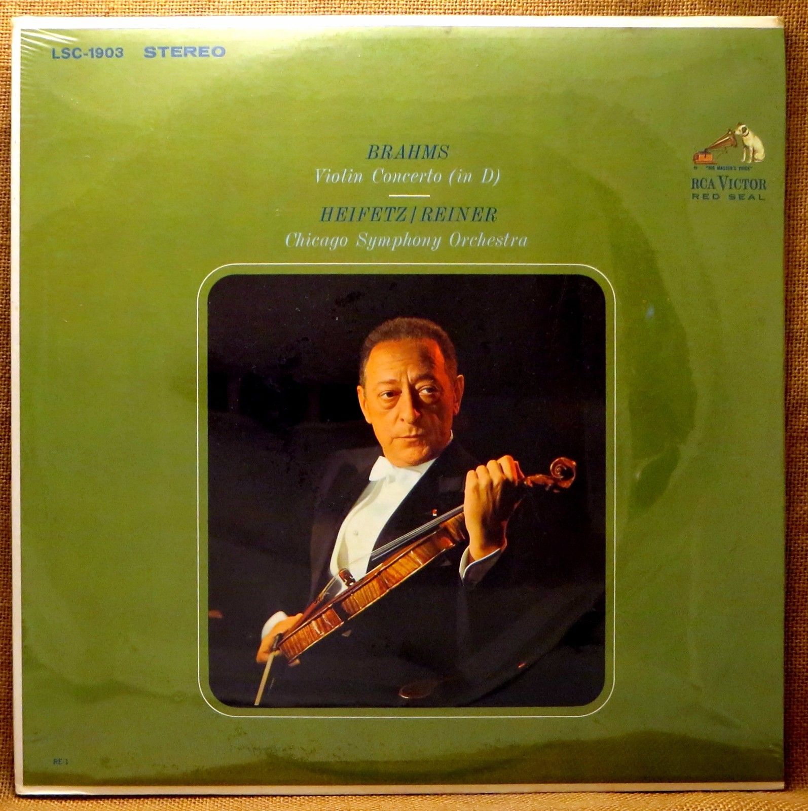 SEALED CLASSICAL LP: BRAHMS VIOLIN CONCERTO D HEIFETZ REINER CHICAGO LSC-1903 RE A