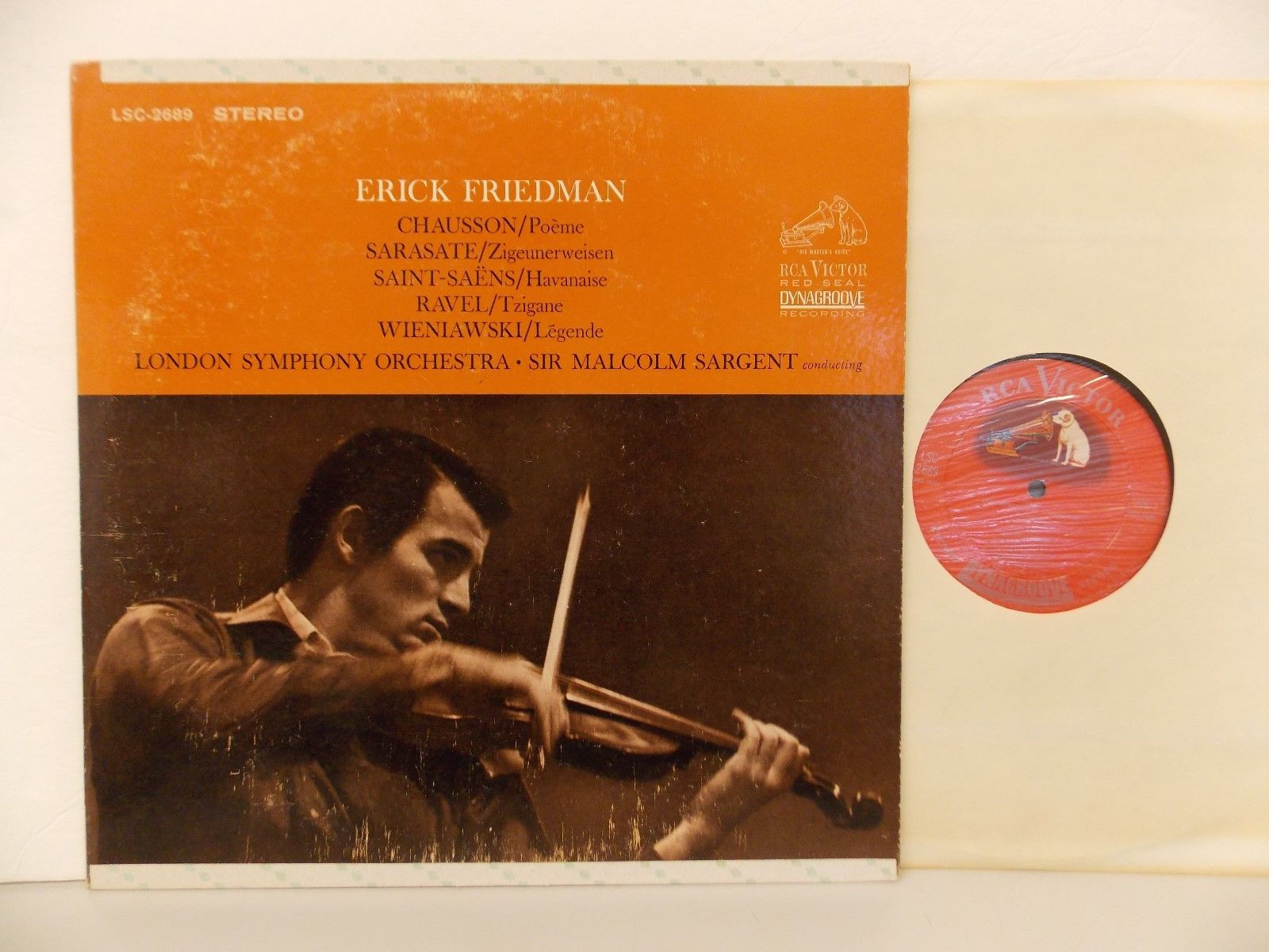 Sir Malcolm Sargent - Chausson - Sarasate Classical LP Living Stereo Shaded Dog A