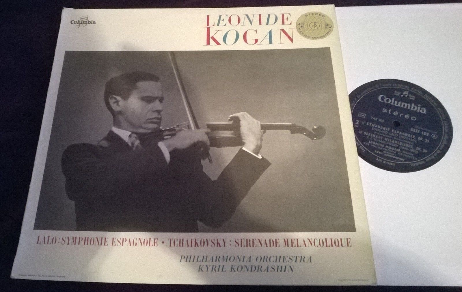 Leonid Kogan Kondrashin Lalo Tchaikovsky LP Columbia SAXF 169 (SAX 2329) Stereo