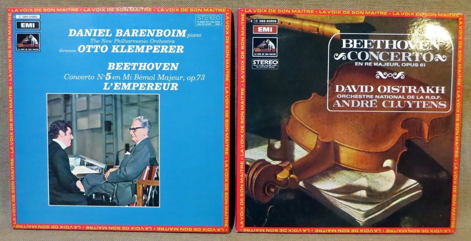 IMPORT CLASSICAL 2 LP Lot: BEETHOVEN BARENBOIM KLEMPERER, OISTRAKH CLUYTENS GF A