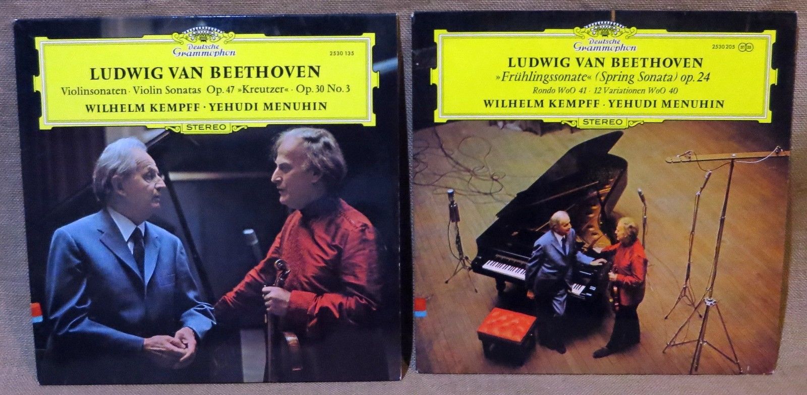 CLASSICAL 2 LP LOT: BEETHOVEN BKEMPFF, MENUHIN Small Tulip DG 2530 205, 2530 135 A