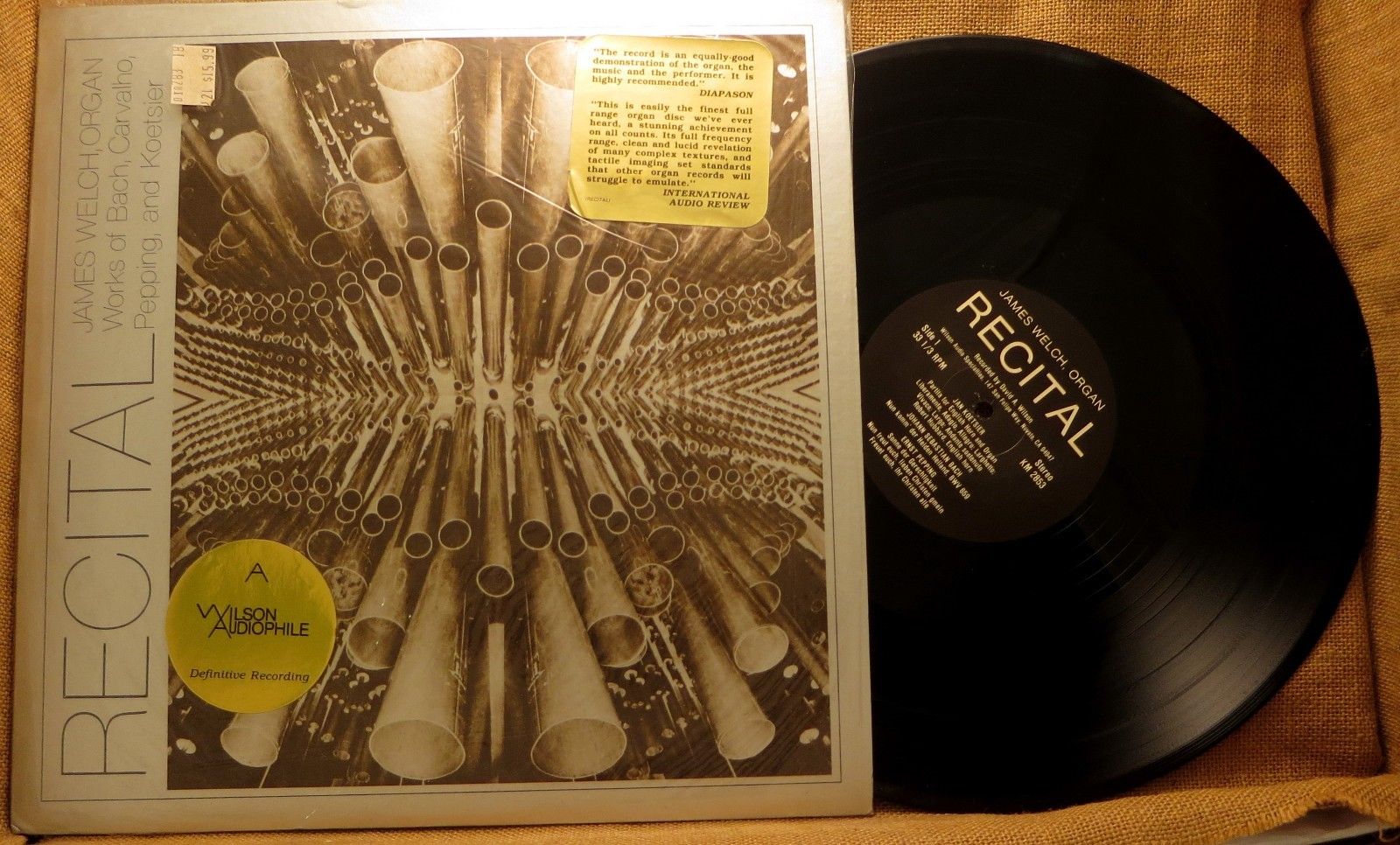 CLASSICAL LP: JAMES WELCH RECITAL, WORKS OF BACH Wilson Audiophile ?&ndash; W-278 A