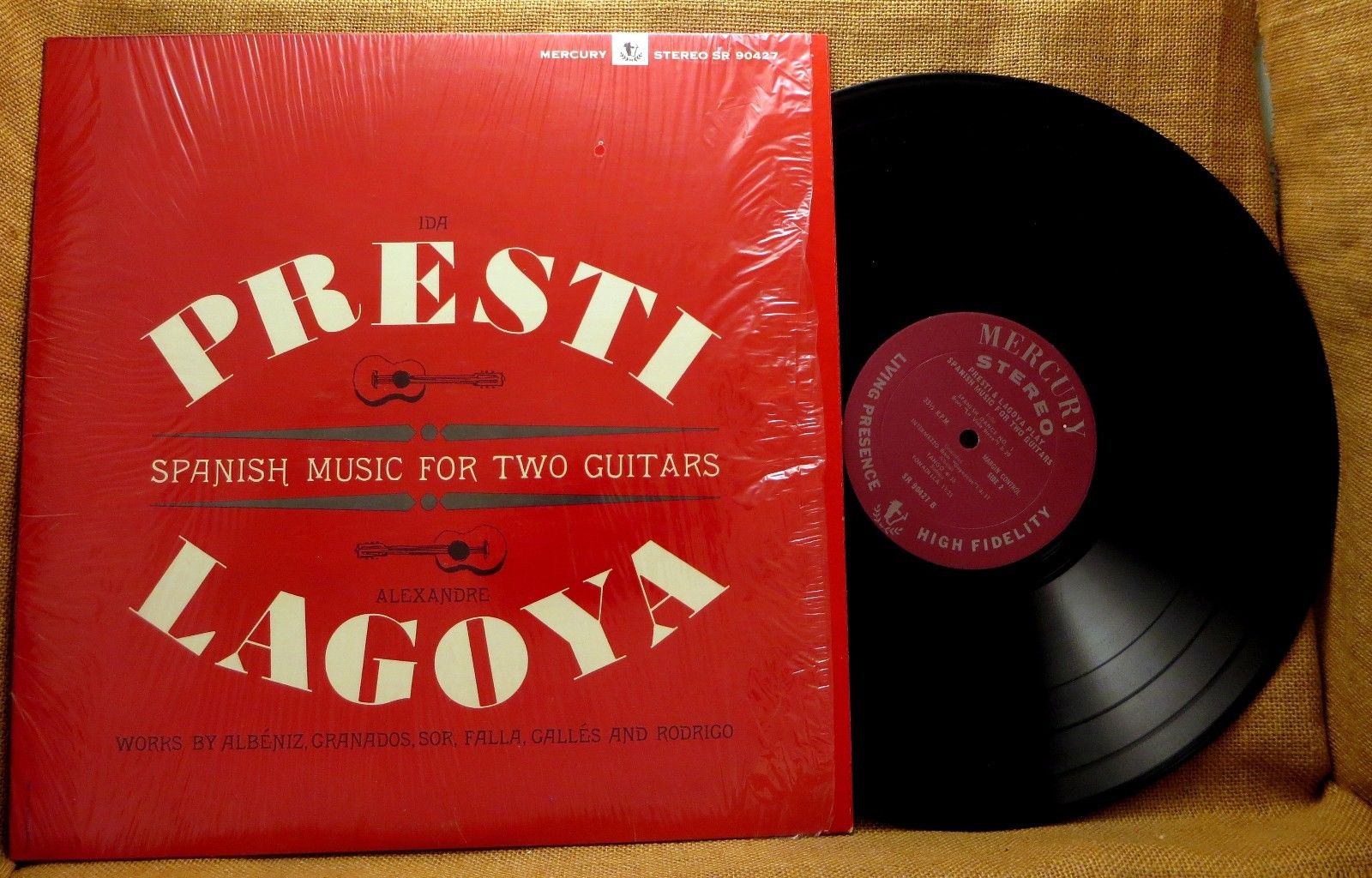 CLASSICAL JAZZ LP: PRESTI LAGOYA SPANISH MUSIC FOR TWO GUITARS 1965 SR 90427 A