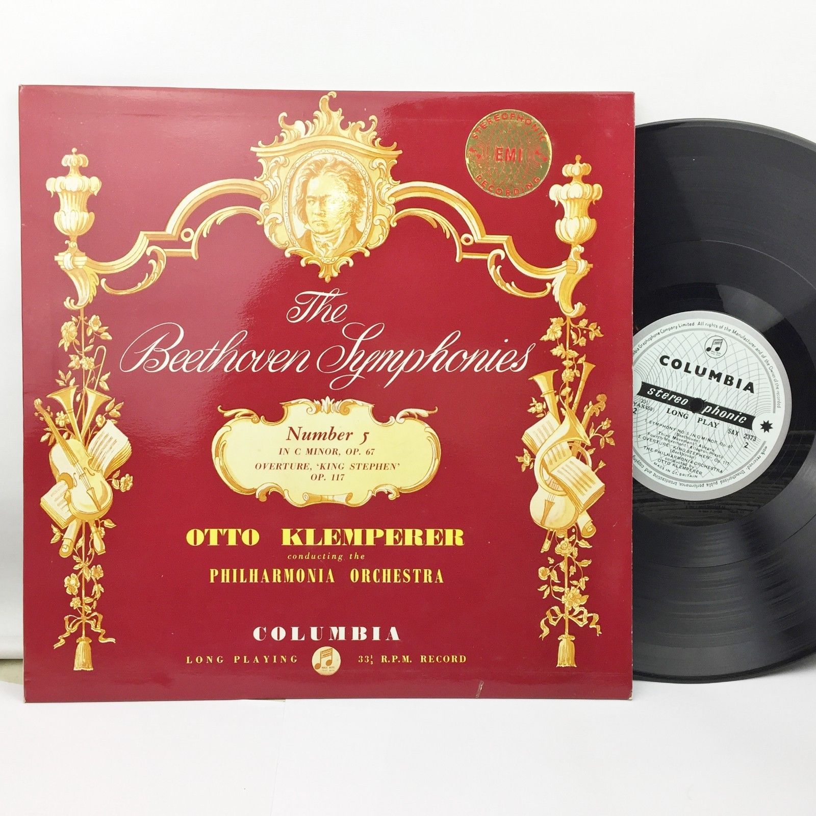 SAX 2373 BEETHOVEN SYMPHONY 5 OTTO KLEMPERER VINYL LP CLASSICAL RECORD NM+ A