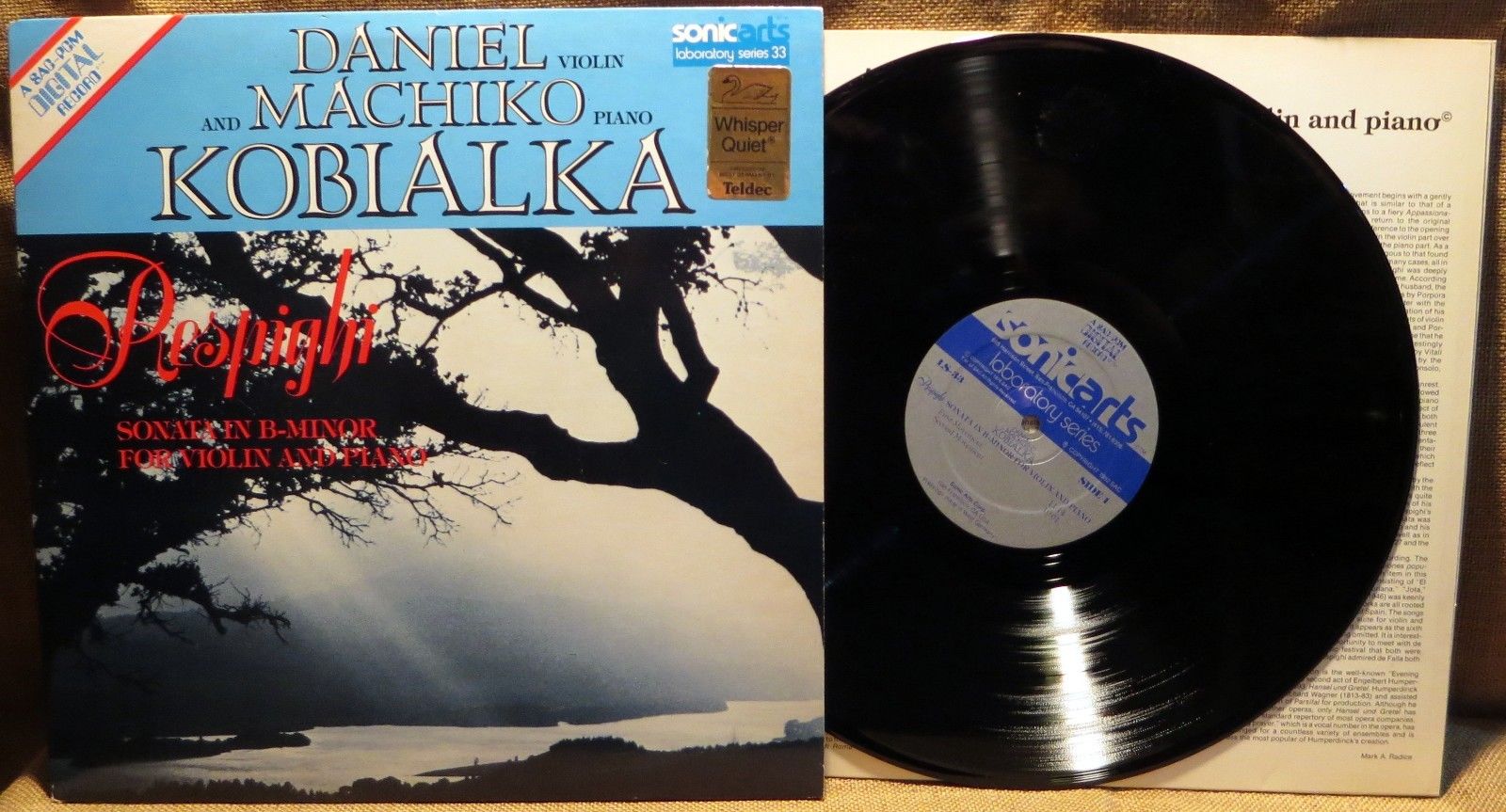 AUDIOPHILE CLASSICAL LP DANIEL & MACHIKO KOBIALKA RESPIGHI SONATA IN B-MINOR SAC A