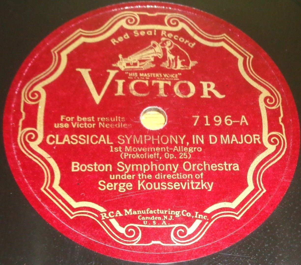 12" Set of 2 Koussevitzky BSO VICTOR 7196/97 Classical Symphony D Major 3 Parts A