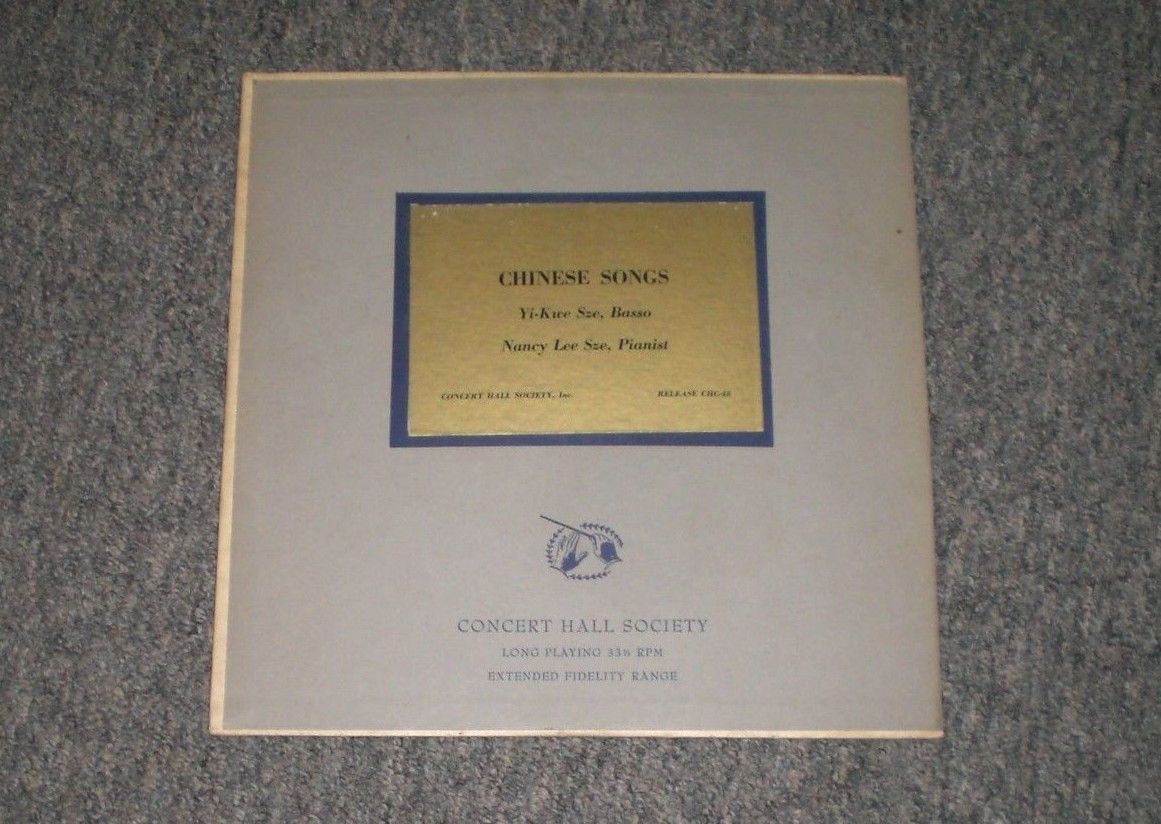 Chinese Songs Yi-Kwe Sze Nancy Lee Sze 10" Red Vinyl Classical FAST SHIPPING A
