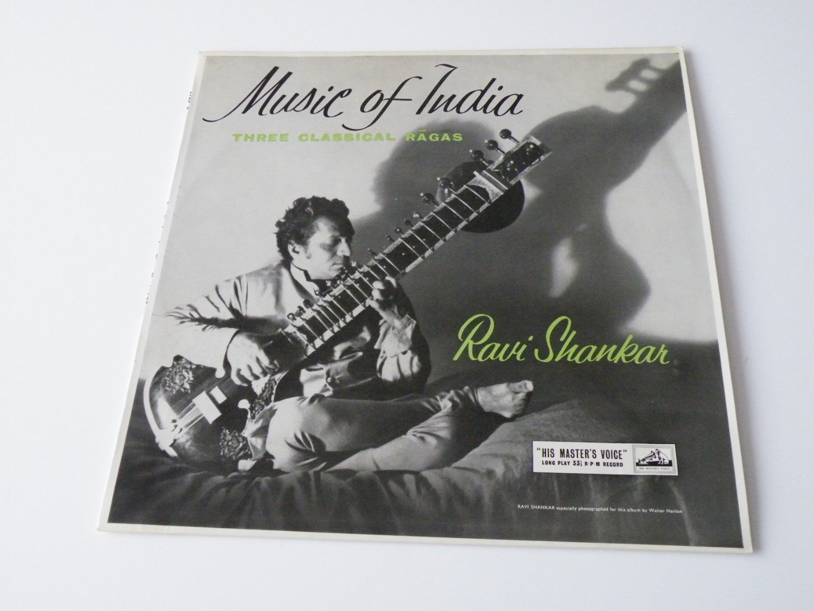 RAVI SHANKAR MUSIC OF INDIA - 3 CLASSICAL RAGAS LP UK HMV 1956 MONO A