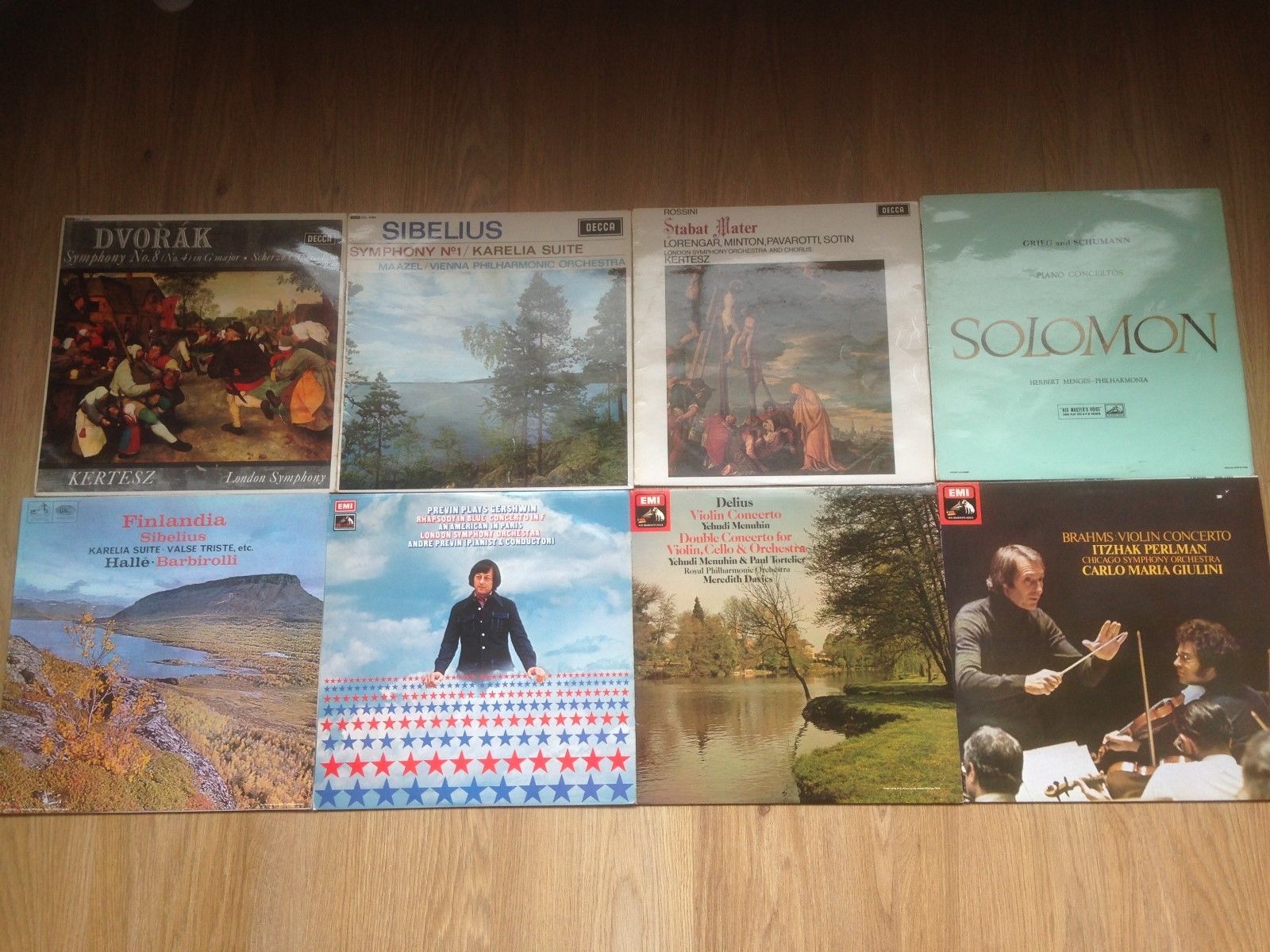 8 Assorted Classical LP's SXL DECCA ASD EMI HMV Perlman Menuhin Brahms Sibelius A