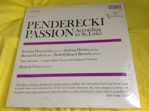 Sealed Classical LP : Penderecki Passion Czyz Woytowicz Hiolski RCA A