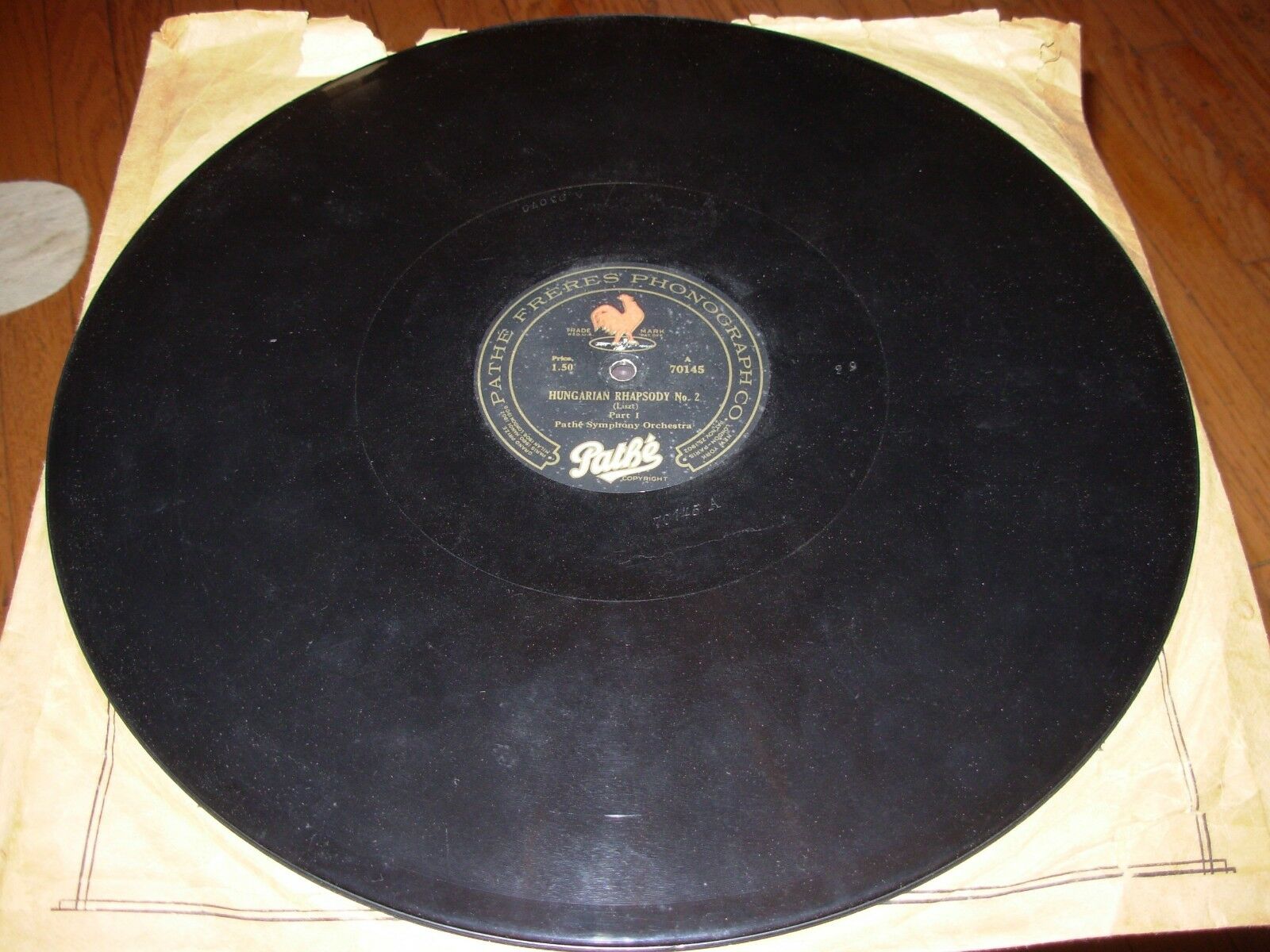 HUNGARIAN rhapsody ( classical ) pathe 70145 78 rpm 14" - VERY RARE - A