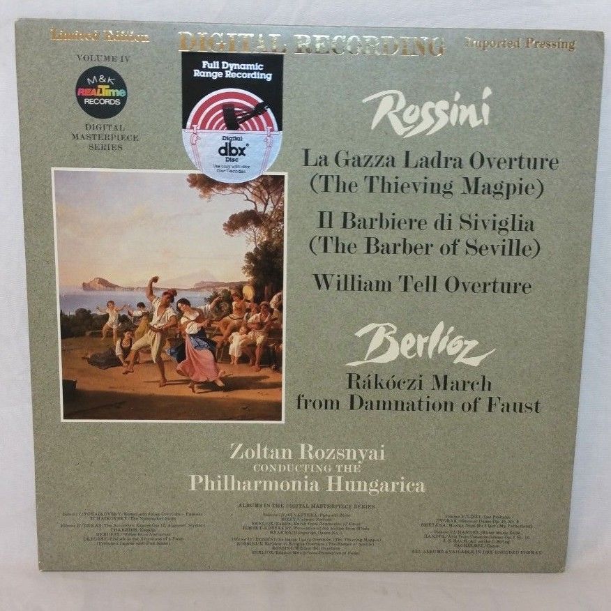 Rossini Berlioz La Gazza Ladra dbx Audiophile Vinyl LP Record Classical M & K NM A