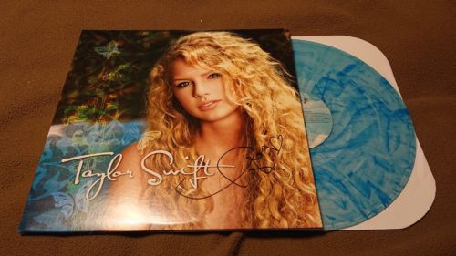 popsike.com - New Taylor Swift Signed LP Turquoise Vinyl Record