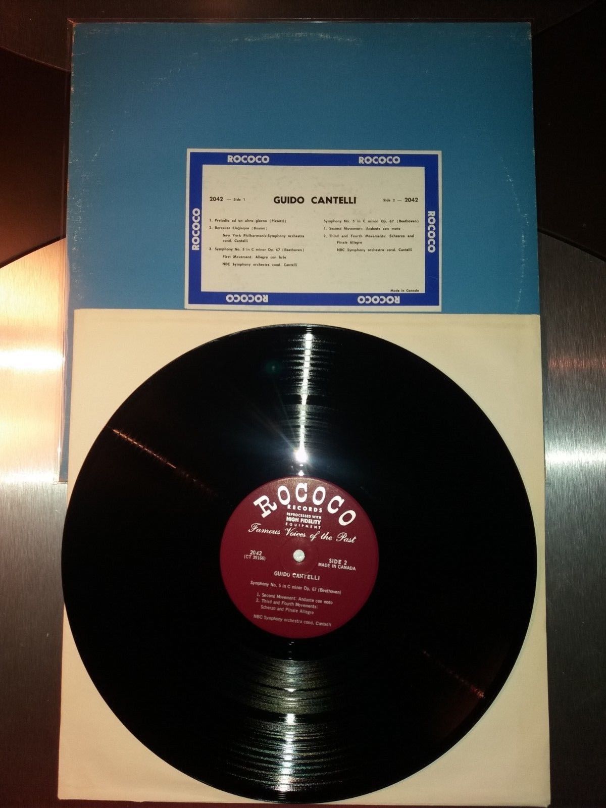 G.Cantelli NBC orc. Beethoven Pizzetti Busoni ROCOCO 2042 rare Classical LP NM A