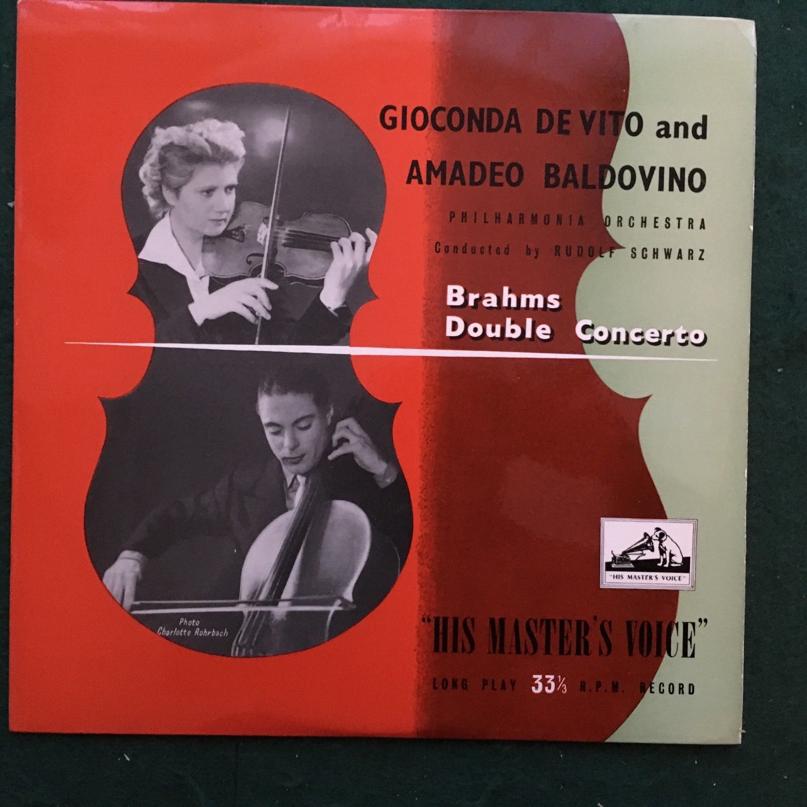 Classical 10" LP De Vito & Baldovino Brahms Double Concerto HMV BLP 1028 A
