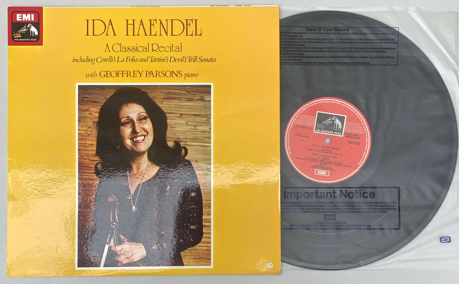 ASD 3352 IDA HAENDEL A CLASSICAL RECITAL & SXL 2110 Schubert Trout Curzon EX-,EX A