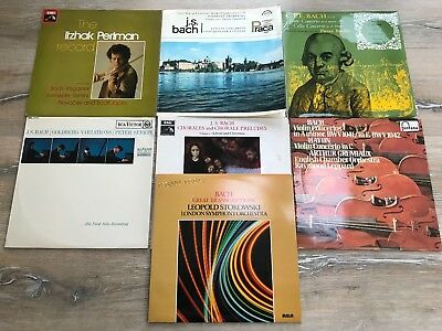 7x Classical Bach Vinyl - Serkin Perlman Stokowski Praga EMI RCA Supraphon A