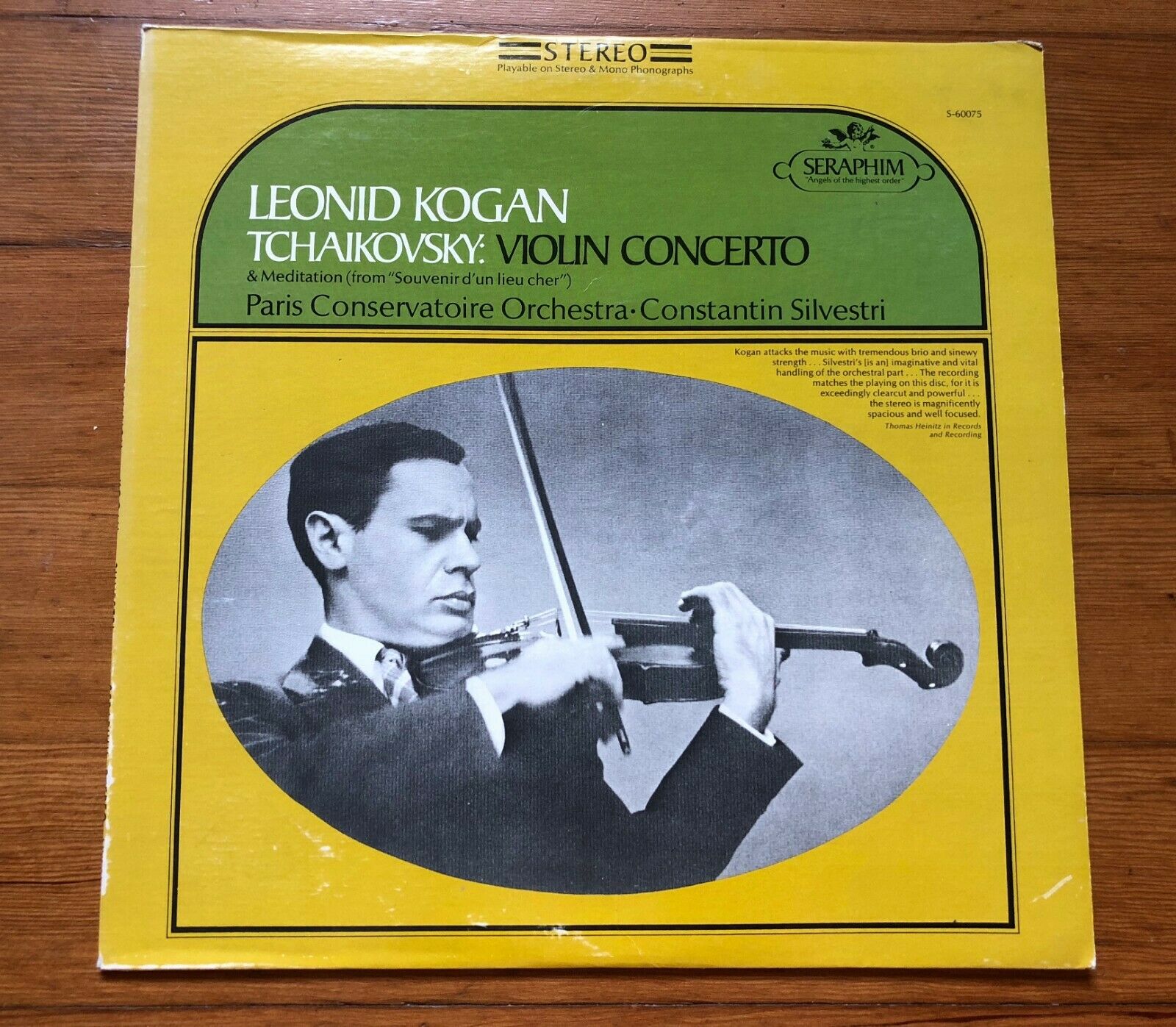 Tchaikovsky Violin Concerto Kogan Silvestri 1968 Seraphim Classical Stereo Vinyl A