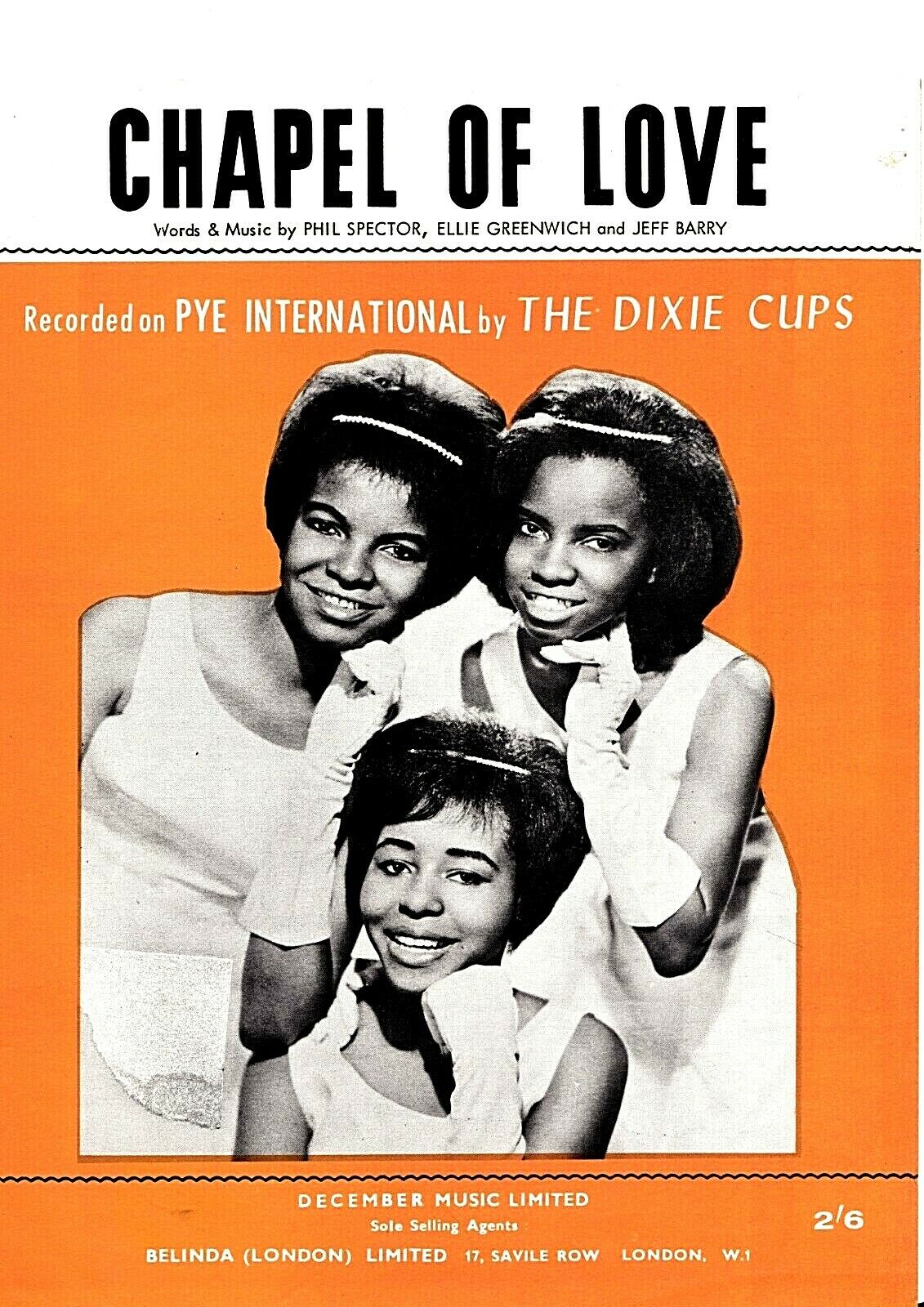 popsike.com - THE DIXIE CUPS * 'CHAPEL OF LOVE' * ORIGINAL SHEET