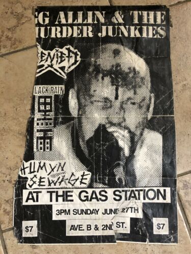 popsike.com - GG Allin Flier Poster Vintage Original Punk
