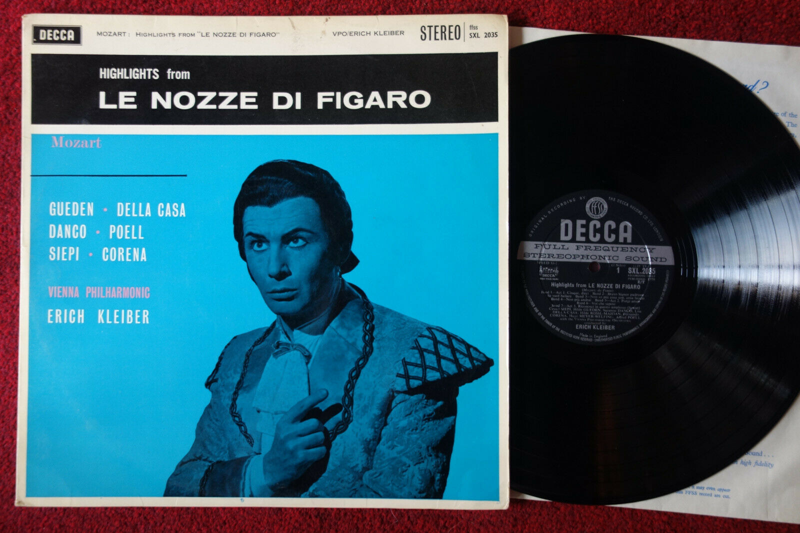 SXL 2035 WB ED1 HIGHLIGHTS FROM LE NOZZE DI FIGARO MOZART KLEIBER DECCA EX+